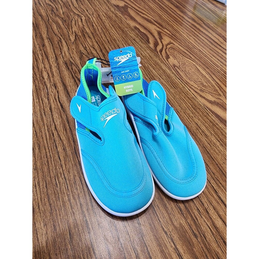 Speedo Kids Hybrid Water Shoes Boys Size XL 11 / 12 Blue Turquoise NEW